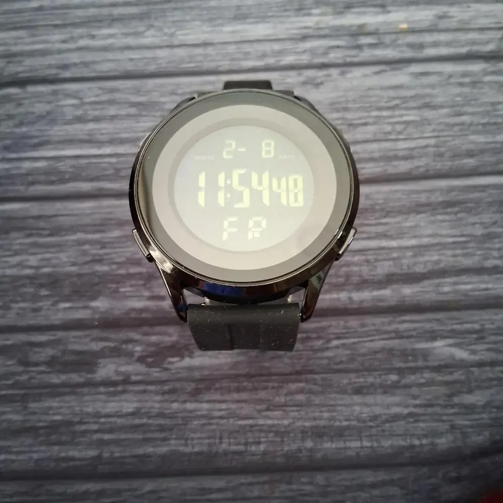 Digital Black Mens Health Tracker 42mm Digital Watch